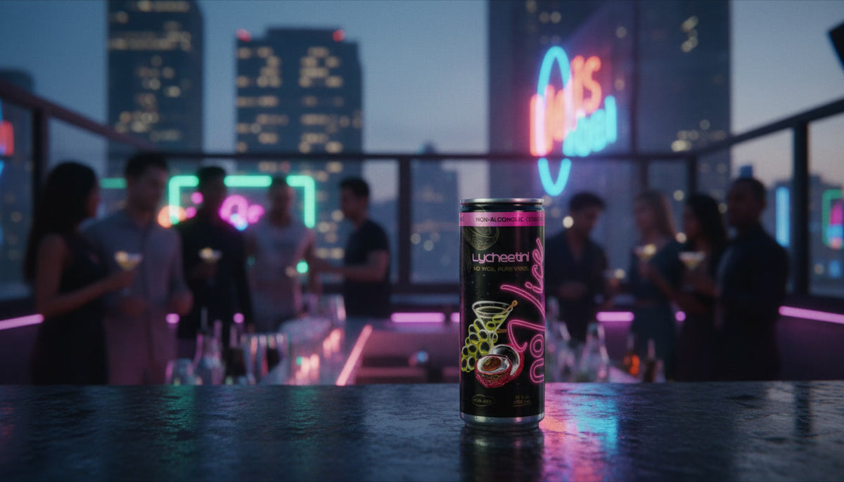 People holding noVice cans at a bar